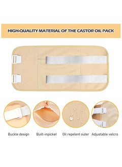 General Castor Oil Packaging 6pcs Reusable Castor Oil Packs Wraps Reusable Organic Castor Oil Pack for Tummy Neck Knees Chest Neck Relaxation  - Image 3