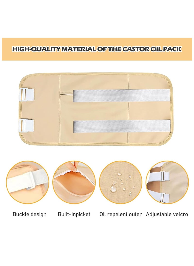 General Castor Oil Packaging 6pcs Reusable Castor Oil Packs Wraps Reusable Organic Castor Oil Pack for Tummy Neck Knees Chest Neck Relaxation  - Image 3