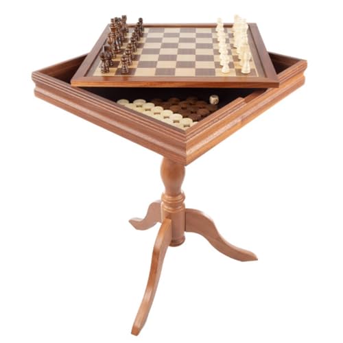 Hey Play Game Table Reversible Tabletop with Chess and Backgammon Gameboards Game Room Furniture by Trademark Games - Image 1