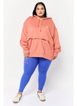 adidas Originals Women Plus Size Long Sleeves Training Hoodie, Pink  - Image 2