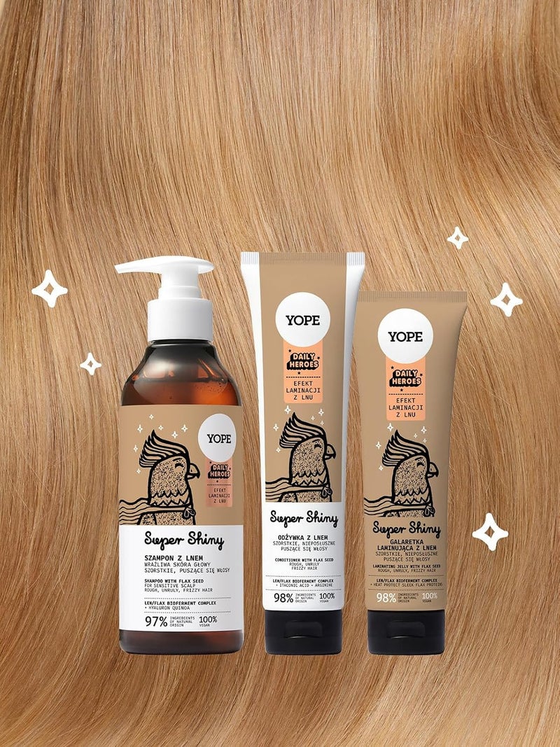 YOPE Super Shiny Hair Conditioner with Linseed Bioferment Ithaconic Acid and Tsubaki Oil  Lamination Effect Detangling AntiFrizz Vegan Natural Dermatologically Tested  170 ml - Image 2