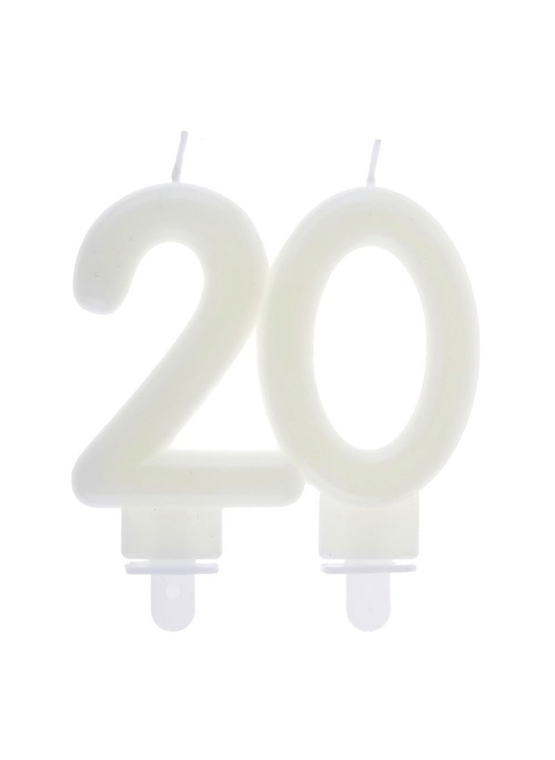 سانتيكس شمعة كعكة عيد ميلاد متوهجة داكنة لذكرى مرور 20 عامًا، 9 سم - Image 1