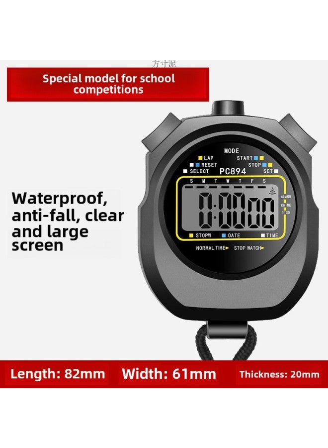 Generic Electronic Stopwatch Timer Student Sports Fitness Training Competition Special Track And Field Running Swimming Referee Stopwatch-Display Accuracy:013-basic Timing Model - Image 1