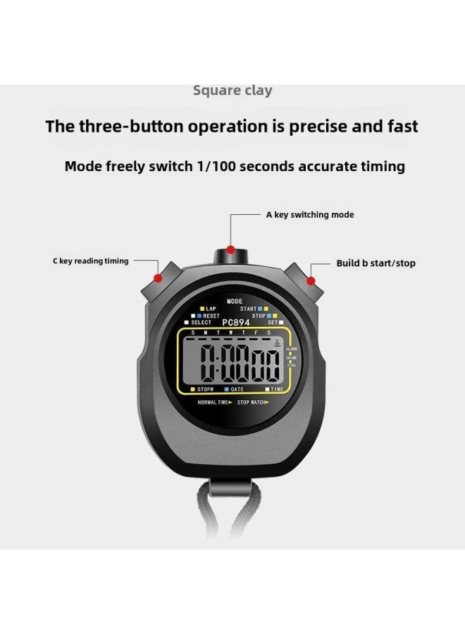 Generic Electronic Stopwatch Timer Student Sports Fitness Training Competition Special Track And Field Running Swimming Referee Stopwatch-Display Accuracy:013-basic Timing Model - Image 3