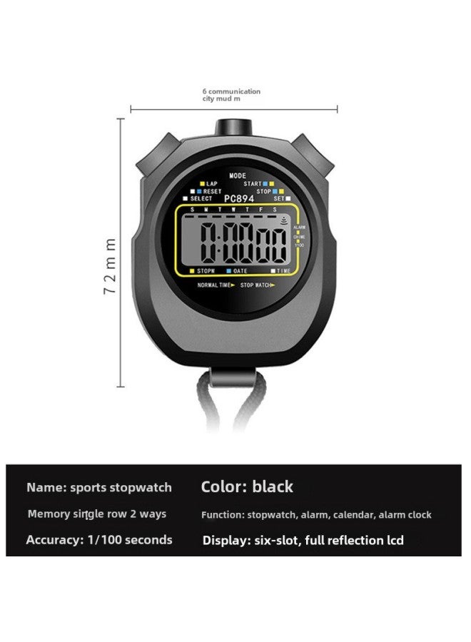 Generic Electronic Stopwatch Timer Student Sports Fitness Training Competition Special Track And Field Running Swimming Referee Stopwatch-Display Accuracy:013-basic Timing Model - Image 4