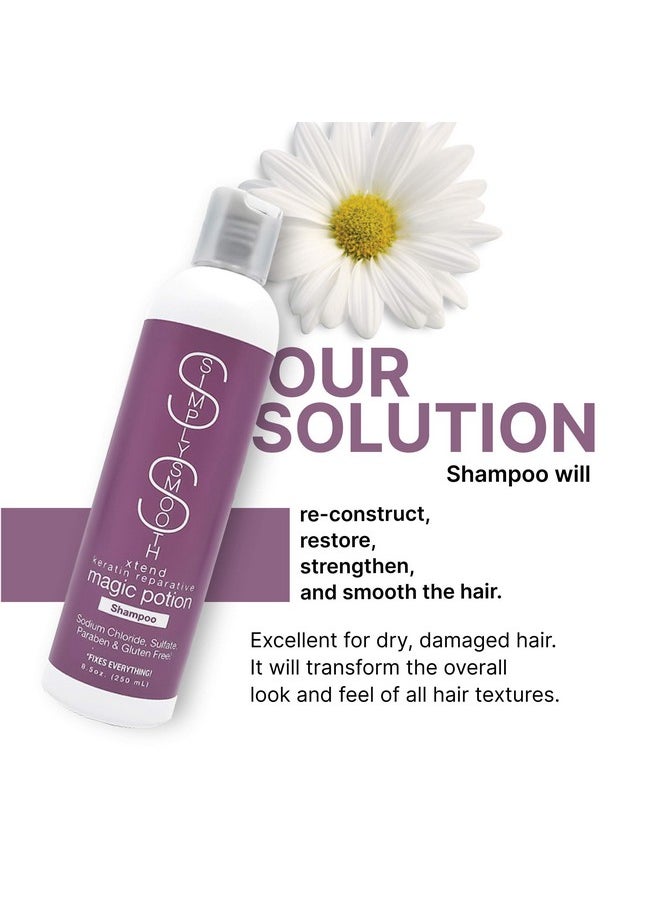 SIMPLY SMOOTH Xtend Keratin Magic Potion Shampoo Paraben Free Daily Shampoo Restore & Repair Dry Damaged Keratin Depleted Hair Hydrate & Create Soft Healthy Hair For All Hair Type 8.5 Oz  - Image 5