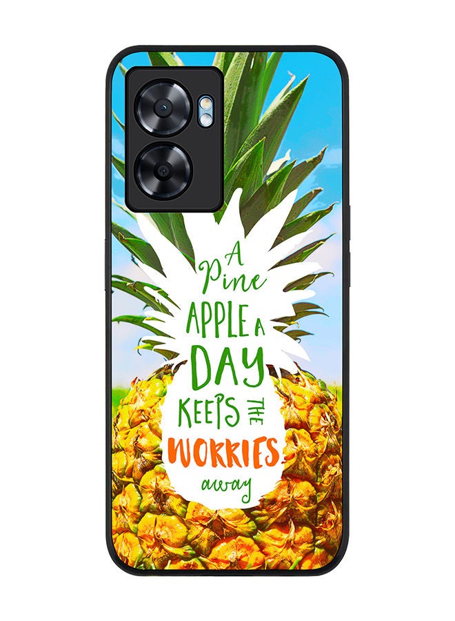 Stylizedd Rugged Black edge case for Oppo A57 Slim fit Soft Case Flexible Rubber Edges Anti Drop TPU Gel Thin Cover - Pineapple A Day - Image 1