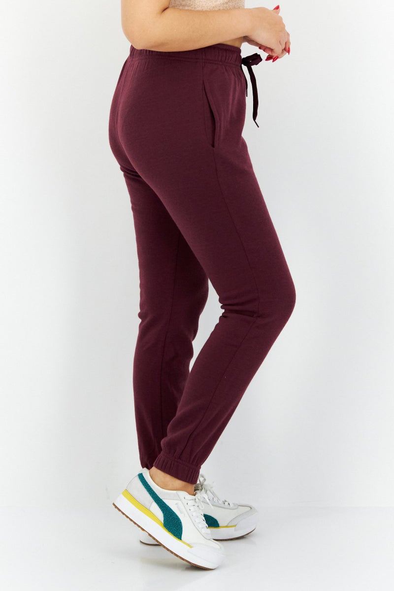 Fit Collective Women Regular Fit Solid Jogger Pants, Dark Purple - Image 2