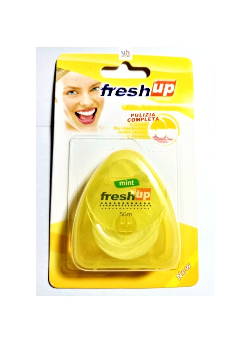 فريش آب خيط تنظيف الأسنان كارد - خيط شمعي بنكهة النعناع، 50 مترًا - 5 مل - Image 1
