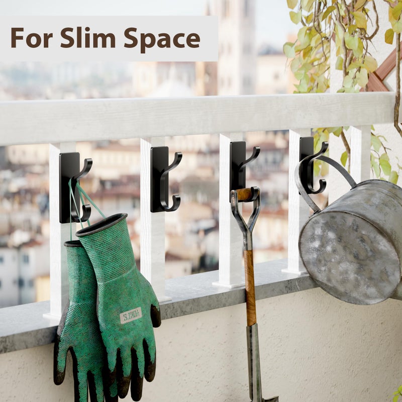 pickpiff Wall Hooks with Adhesive Strip - Easy to Remove, No Residue, Strong Heavy Duty Sticky Towel Hook, 4 Pack Black - Image 5