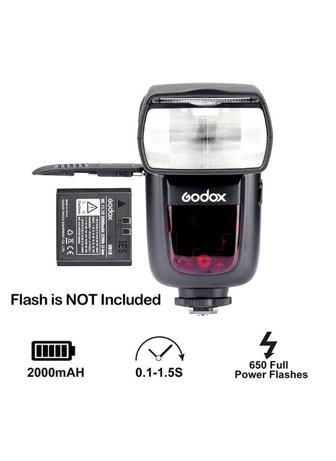 Godox - GODOX VB18 Battery Replacement for V860II V850 V860C V860N Speedlite Flash, DC 11.1V 2000mAh Lithium Battery Pack - Image 1