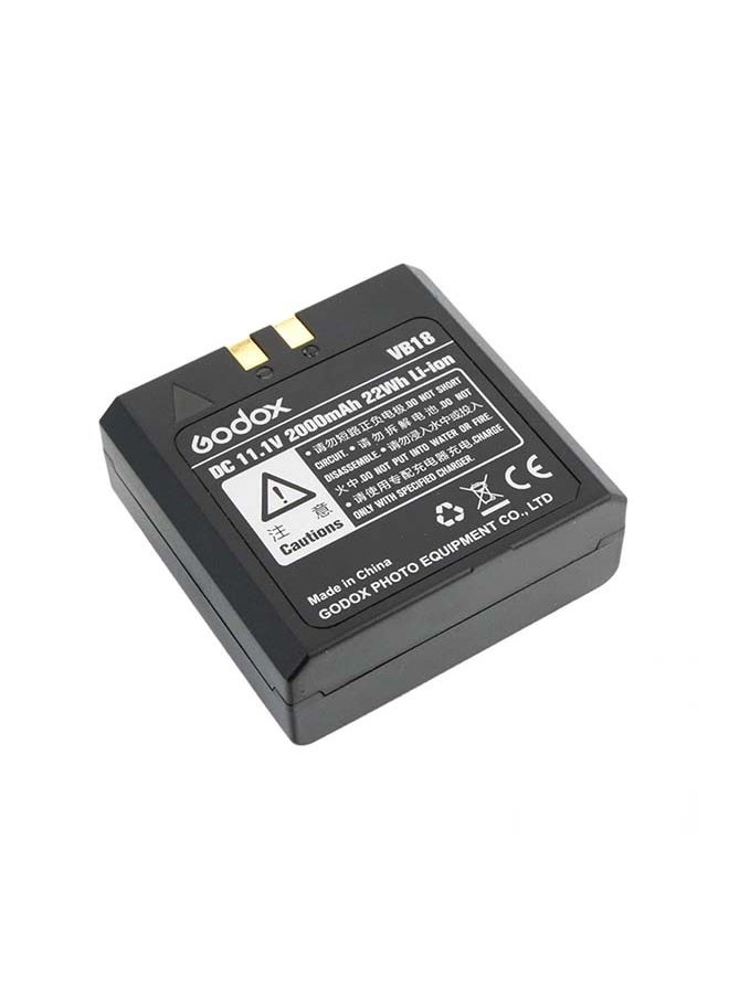 Godox - GODOX VB18 Battery Replacement for V860II V850 V860C V860N Speedlite Flash, DC 11.1V 2000mAh Lithium Battery Pack - Image 1