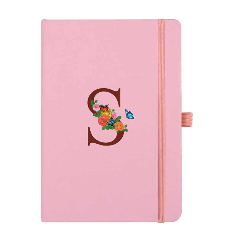 PUKZIC Pink Notebook for Women, 5.7"X8.3" A5 Journal Notebook with Letter S, Dual-Sided Writing Notebook with Dividers, Cute Leather Journal for Work, Business, School, Meetings, Travelers, Small Notebook - Image 1