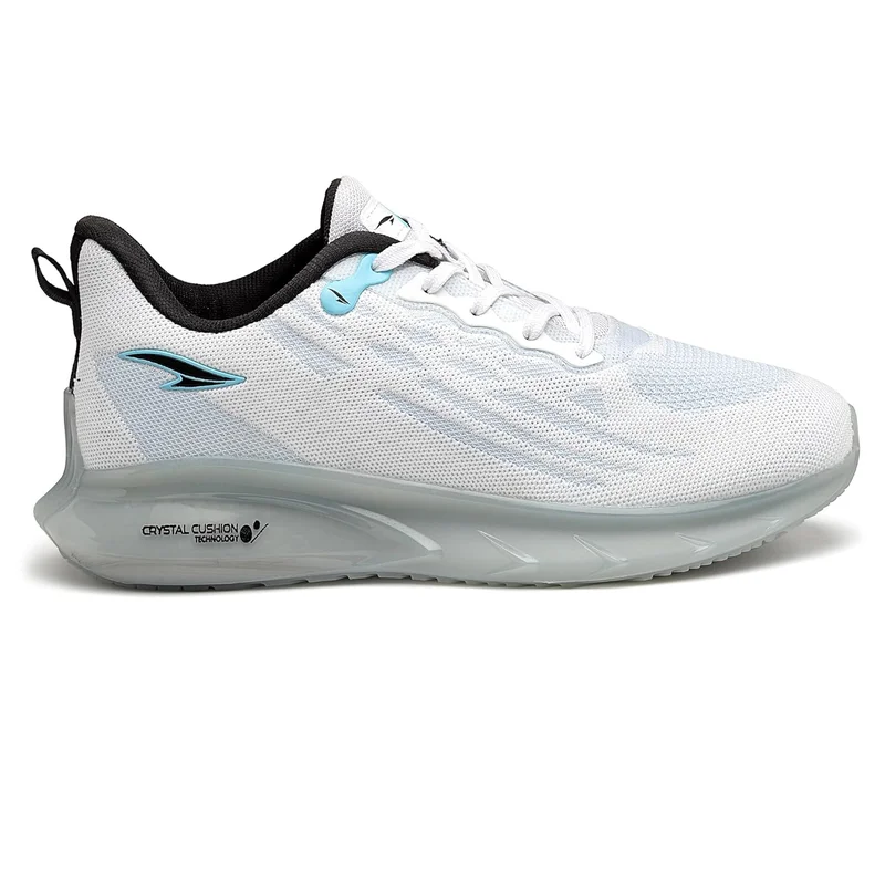 Asian Men's White and Black Running Shoes for Boys