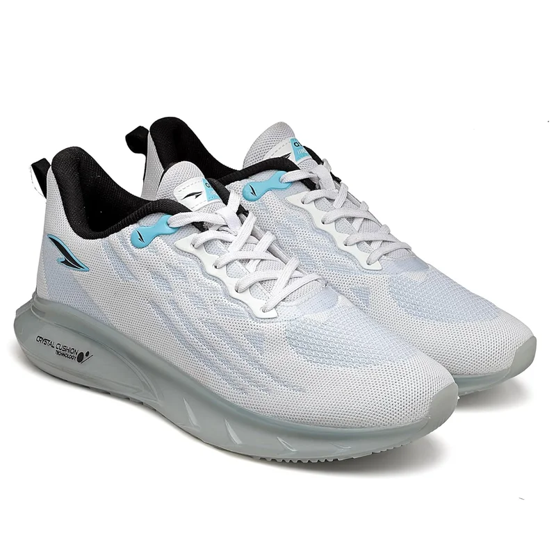 Asian Men's White and Black Running Shoes for Boys