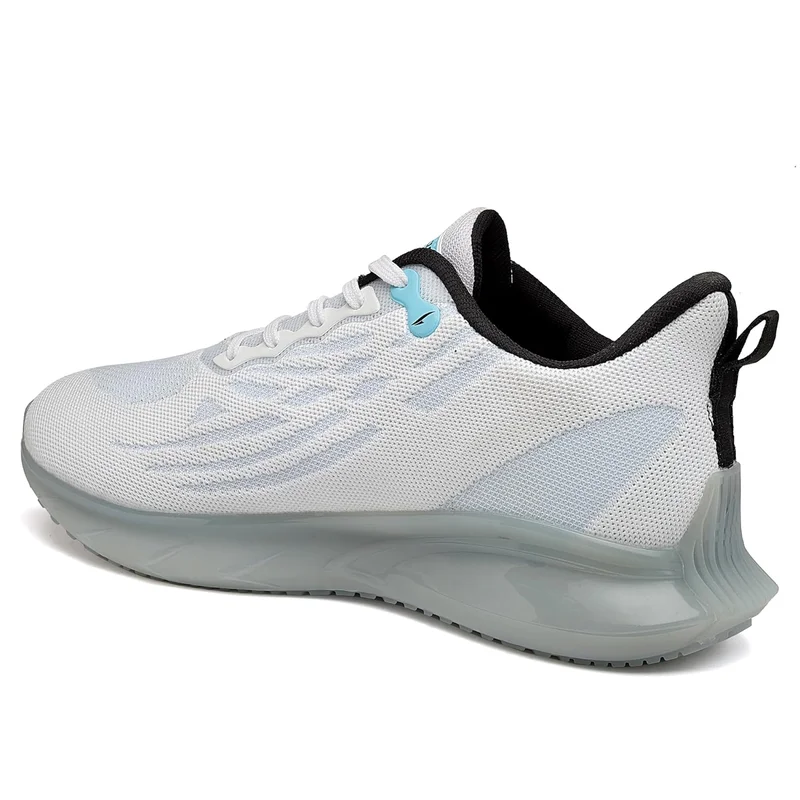 Asian Men's White and Black Running Shoes for Boys