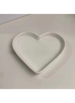 NIBEMINENT Chic Heart-Shaped Ceramic Dessert Plate White 