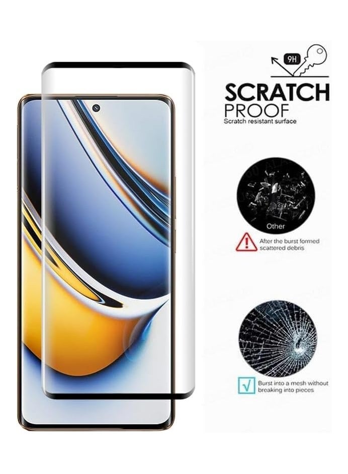 Screen Protector for OPPO Realme 11 Pro Plus Tempered Glass Protector Full Glue Edge to Edge 9H Hardness Anti Fingerprint 3D Curved Scratch Resistance Glass for Realme 11 Pro Plus - Image 2