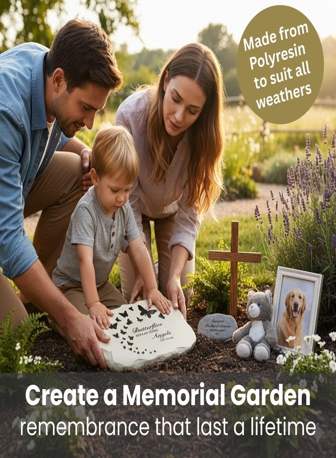 PetAngell Memorial Stones for Loved Ones Outside - Memorial Garden Stones in Memory of Loved Ones Lost, Pet Memorial Stone, Garden Remembrance Stones - 10.5 x 7 x 0.5 inches, Waterproof Resin - Image 2
