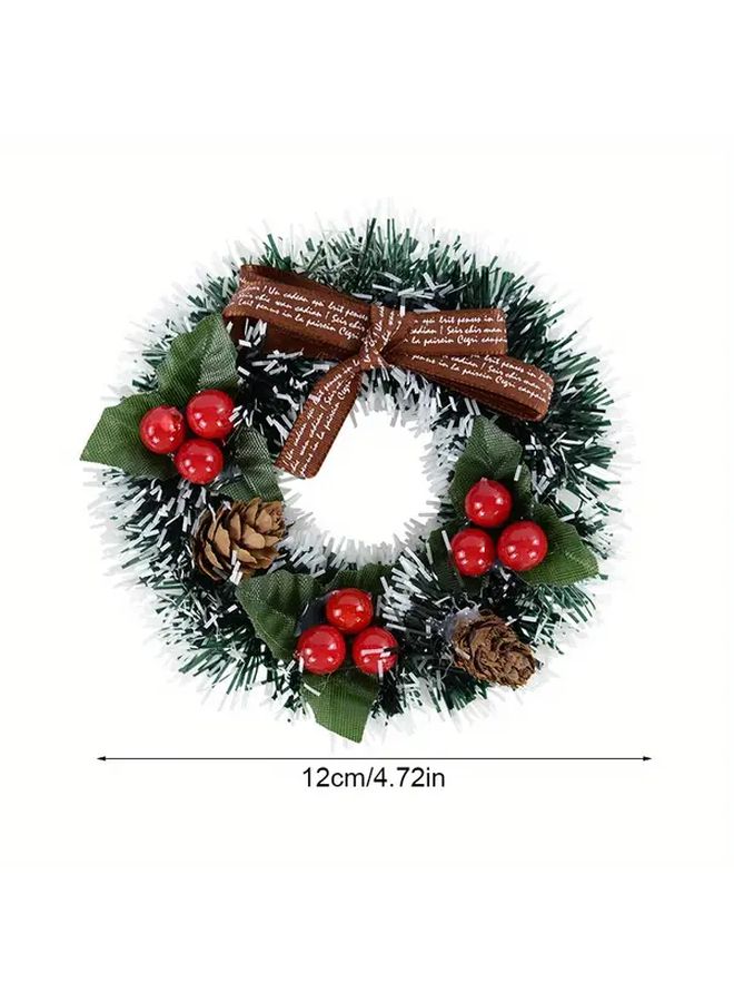 Miniature Christmas Wreath Hanging Garland A02 Artificial Craft Holiday Decoration - Image 3