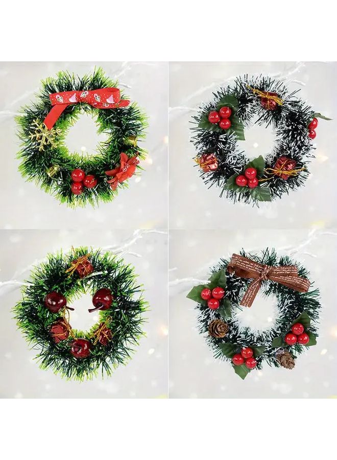 Miniature Christmas Wreath Hanging Garland A02 Artificial Craft Holiday Decoration - Image 1