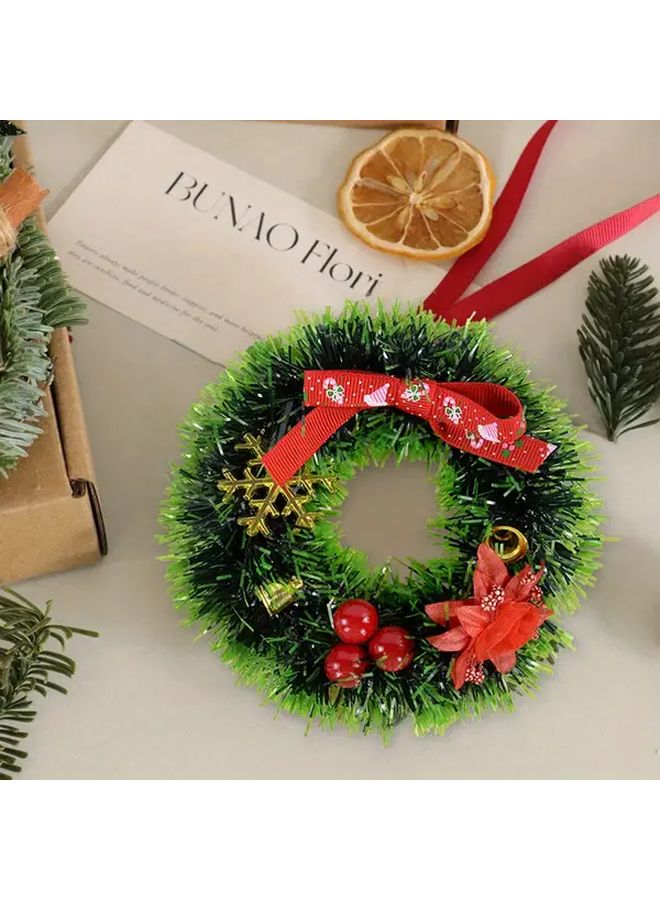 Miniature Christmas Wreath Hanging Garland A02 Artificial Craft Holiday Decoration - Image 2