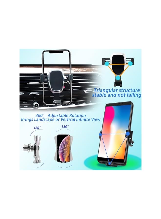 Green Tiger Car Phone Holder, Phone Holder Car for Air Vent，Ultra Stable Hook Clamp Design, Universal Automobile Cradle Fit for iPhone Android and All 4.7in-6.5in Smartphones, Classic Black - Image 3