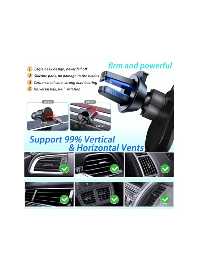 Green Tiger Car Phone Holder, Phone Holder Car for Air Vent，Ultra Stable Hook Clamp Design, Universal Automobile Cradle Fit for iPhone Android and All 4.7in-6.5in Smartphones, Classic Black - Image 5
