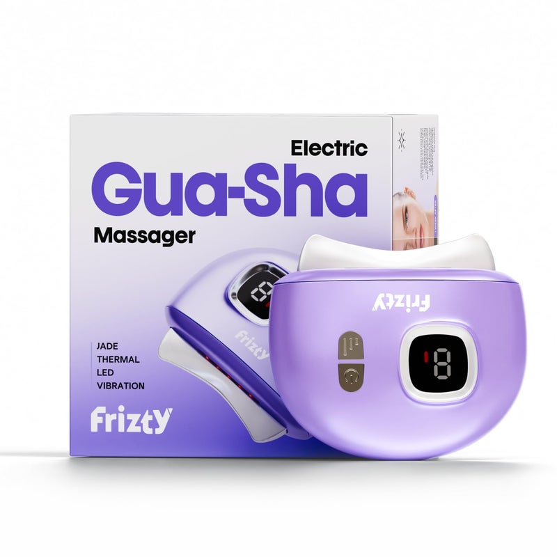 Frizty Electric Gua Sha Face Massager With 9 Modes | Red Light Therapy | Sonic Pulsation & Heat Therapy Facial Massager | Scraping Tool For Acne Control, Anti-Wrinkle & Anti Ageing - Image 1