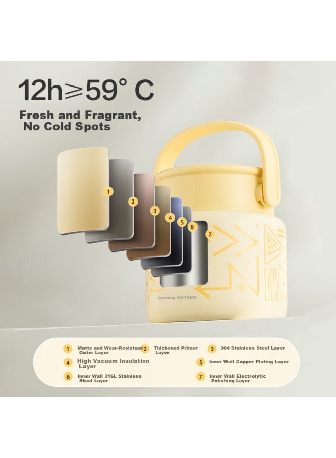 Joyoung Thermal Food Jar, 316l Stainless Steel Insulated Lunch Box, Vacuum Insulated Mug For Men And Women, Students, Thermal Cooker Pot, 800ml - Image 2