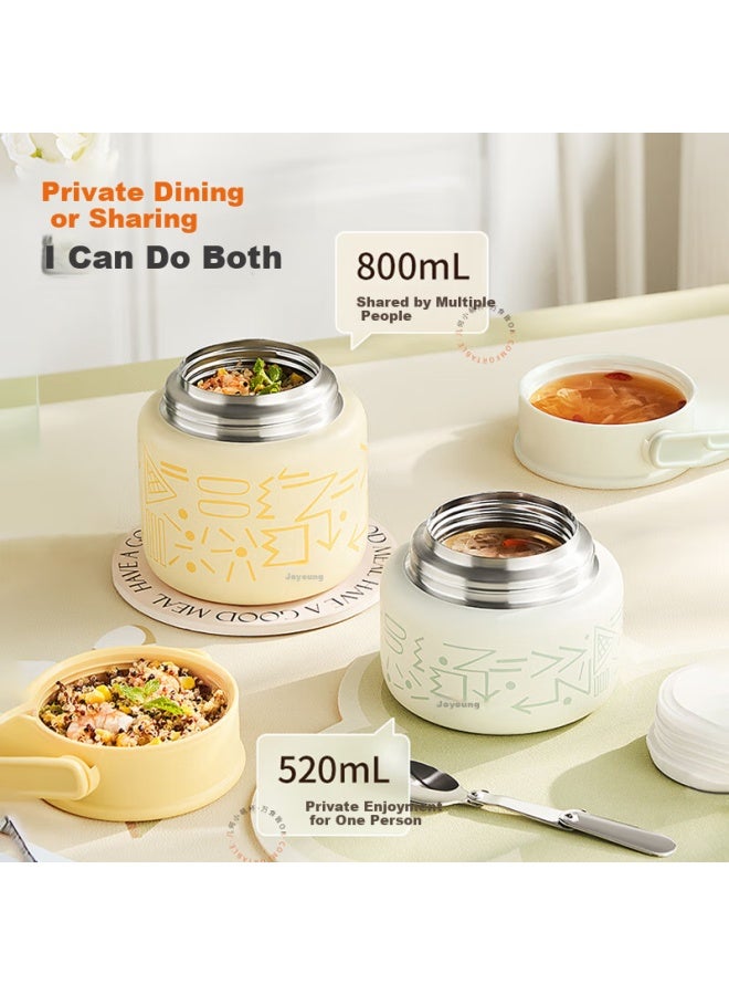 Joyoung Thermal Food Jar, 316l Stainless Steel Insulated Lunch Box, Vacuum Insulated Mug For Men And Women, Students, Thermal Cooker Pot, 800ml - Image 3