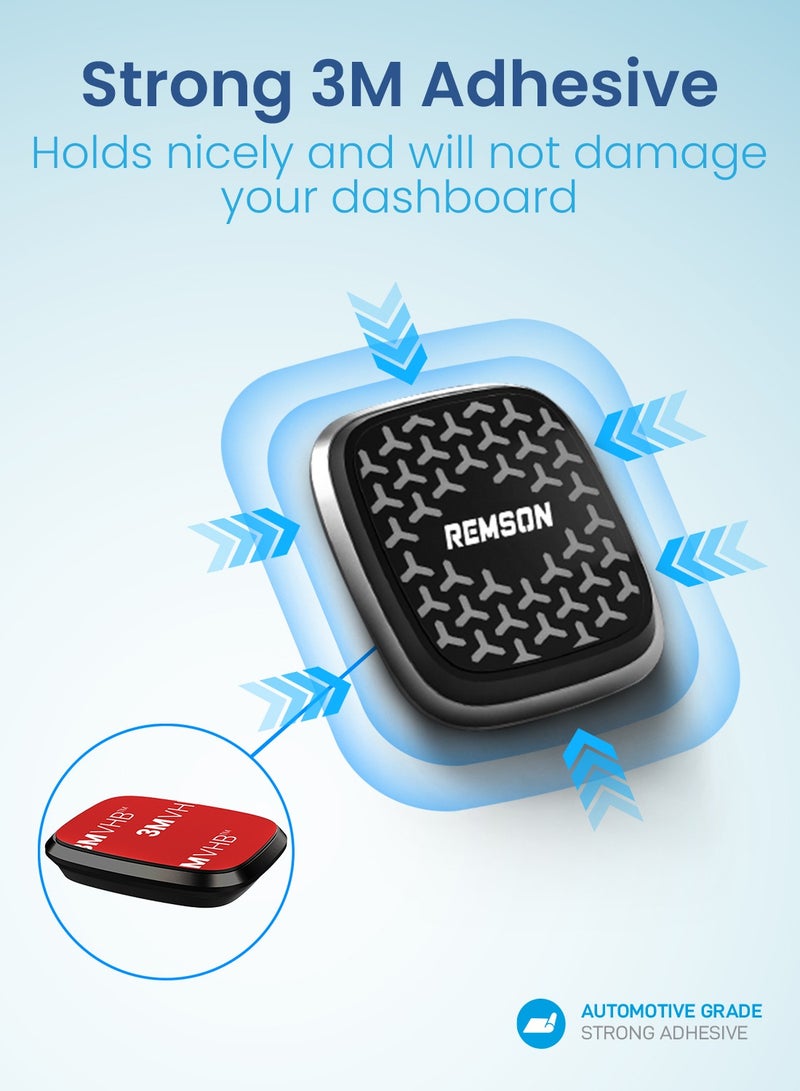 Remson حامل مغناطيسي للسيارة من Remson للهواتف المحمولة مثبت على لوحة القيادة، متوافق مع iPhone 13/12/11/XS/XR/X وSamsung Galaxy والمزيد - Image 3
