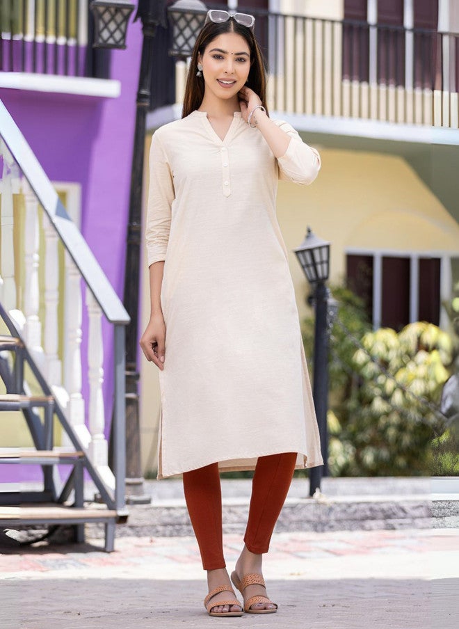كورتا قطنية طويلة ومستقيمة سادة للنساء من Mlada - Image 1