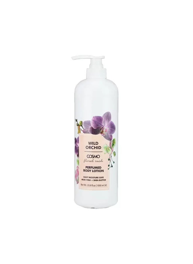 COSMO Cosmo Floral Rush Wild Orchid Perfumed Body Lotion with Aloe Vera and Shea Butter- 1000ml  - Image 1