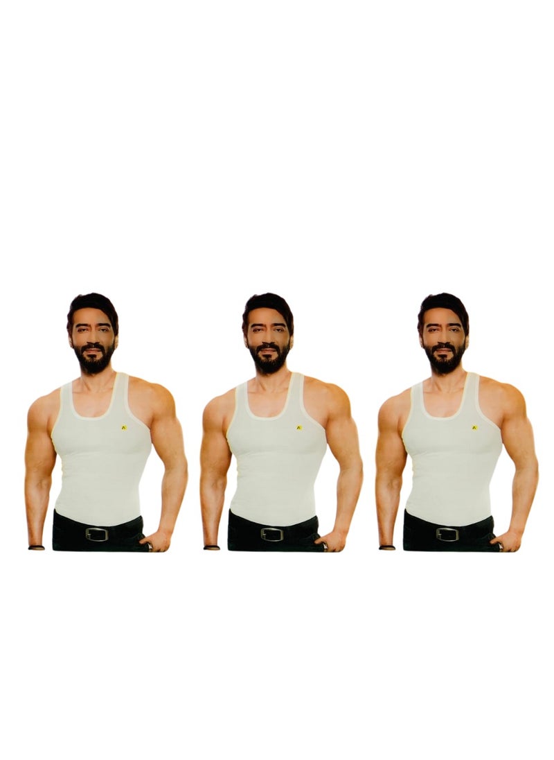 Amul comfy Men's Cotton U Neck Vest (Set of 3)  - Image 1