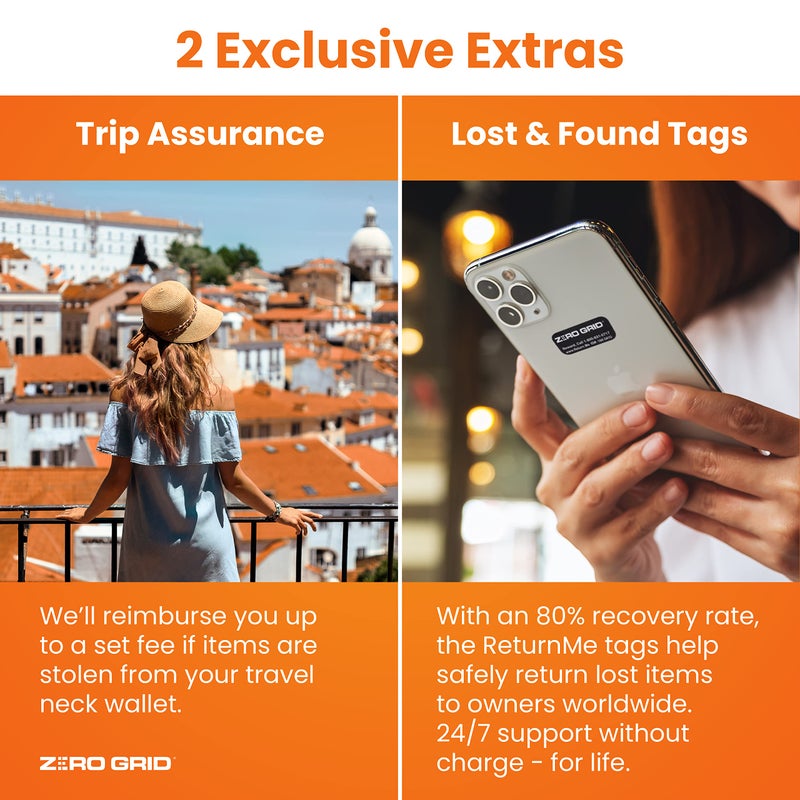 Zero Grid حافظة جواز السفر ومحفظة السفر مع حجب RFID - حقيبة تنظيم مستندات فاخرة للرجال والنساء - تحمل جوازات السفر، البطاقات، التذاكر، الهوية، النقود - محفظة مضغوطة بسحاب - ظل - Image 4