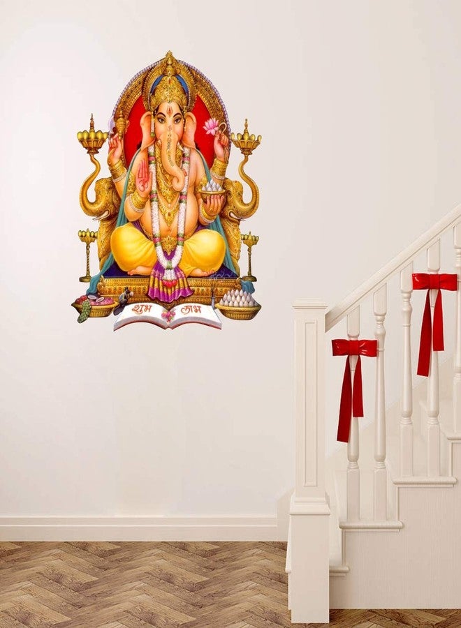 DecorVilla ملصق حائط ثلاثي الأبعاد من الفينيل PVC بتصميم غانيشجي من ديكور فيلا™، سهل التركيب والإزالة، تصميم فني عصري وأنيق لتزيين المنزل، غرفة المعيشة، المكتب، غرفة النوم، إلخ. المقاس: 58 سم × 50 سم، متعدد الألوان. - Image 2