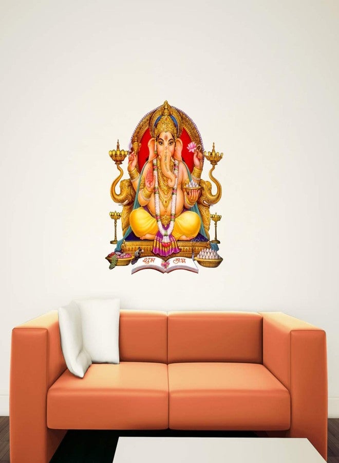 DecorVilla ملصق حائط ثلاثي الأبعاد من الفينيل PVC بتصميم غانيشجي من ديكور فيلا™، سهل التركيب والإزالة، تصميم فني عصري وأنيق لتزيين المنزل، غرفة المعيشة، المكتب، غرفة النوم، إلخ. المقاس: 58 سم × 50 سم، متعدد الألوان. - Image 3