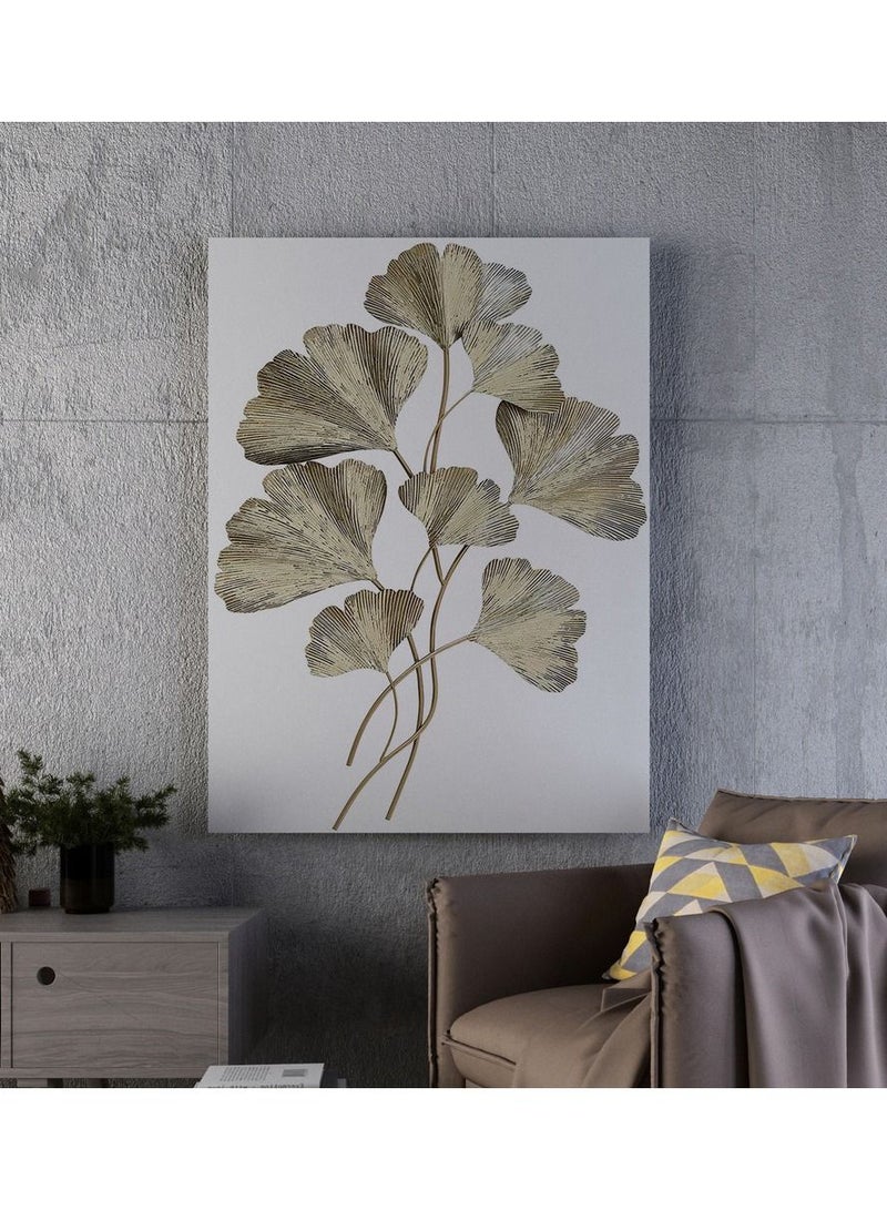 مودكلاس لوحه فنيه جداريه بخامة كانفس بتصميم مميز لباقه من الورود الذهبيه  تجمع بين الوان الرصاصي والذهبي - Image 1