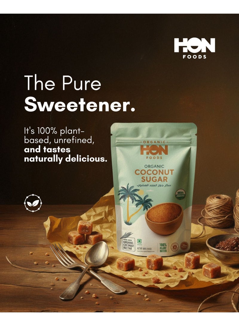 HON FOODS Organic Coconut Sugar, Non Gmo Chemicals Free & All Natural - 400 gm (Pack of 2) - Image 4