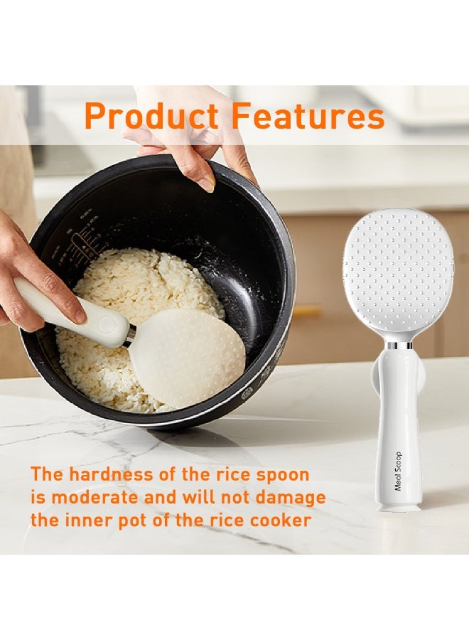 HANNEA® Rice Paddle Magnetic Handle Design, Non-stick Food-grade PP Rice Paddle, Stand-up Rice Paddle with Suction Cup Base, Kitchen Rice Scooper - Image 4