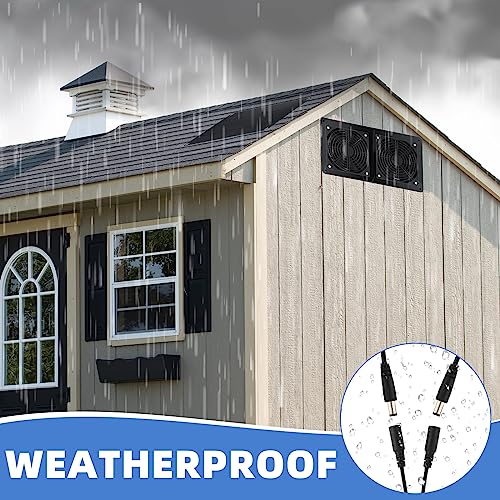 Tujoe 2 Sets Solar Powered Fan Kit Solar Panel Fan Kit 10w Weatherproof Dual Solar Fans Outside Waterproof Solar Exhaust Fan for Chicken Coops Greenhouse Sheds Pet House Car Window Ventilation - Image 5