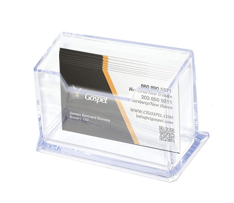 DAHSHA 1 - Tier Premium Acrylic Transparent Crystal-Clear Visiting Business Card Holder/Display Stand Desk Organizer For Office Table - Image 1