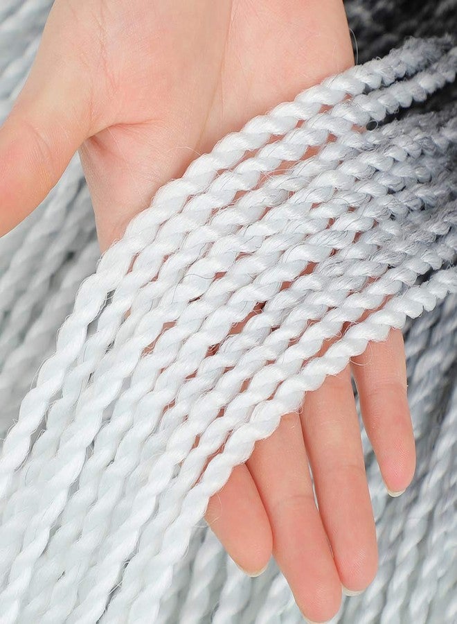 إكس كوكو مجموعة من 6 خصلات شعر كروشيه سنغالية مموجة، ضفائر بوكس بيضاء متدرجة الألوان، وصلات شعر صناعية، 30 جذر/العبوة، شعر كروشيه هافانا صغير مموج، 24 بوصة (1B/أبيض، 600 غرام/العبوة). - Image 4