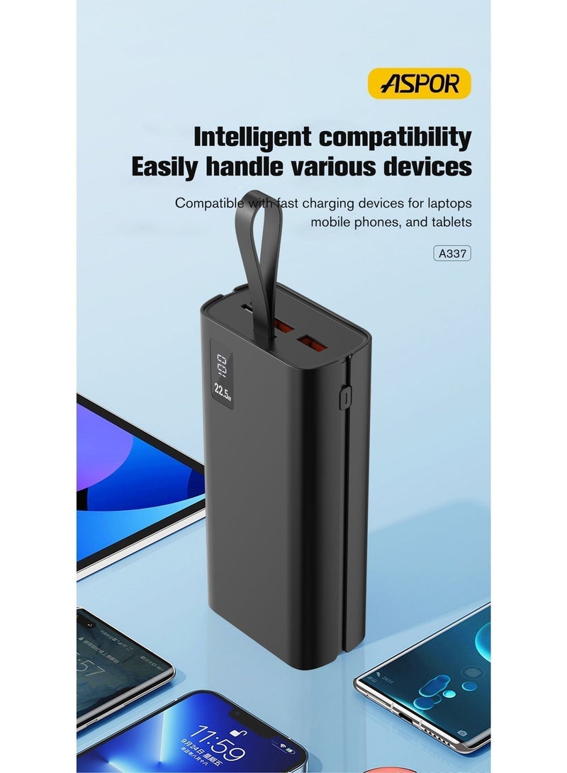 أسبور باور بانك ASPOR A337 بسعة 30000mAh بخاصية الشحن السريع 22.5 واط - Image 2