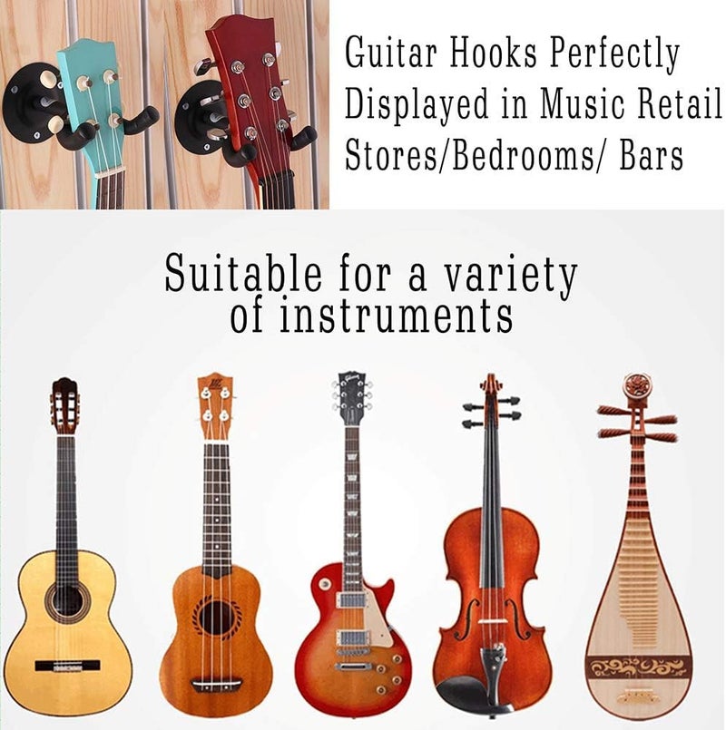 TechBlaze Acoustic Guitar Wall Mount Metal Body Display Bracket Guitar Hanger Hook Holder Stand and Quick Change One Handed Trigger Metal Alloy Guitar Capo for String with 5 Picks - Image 4