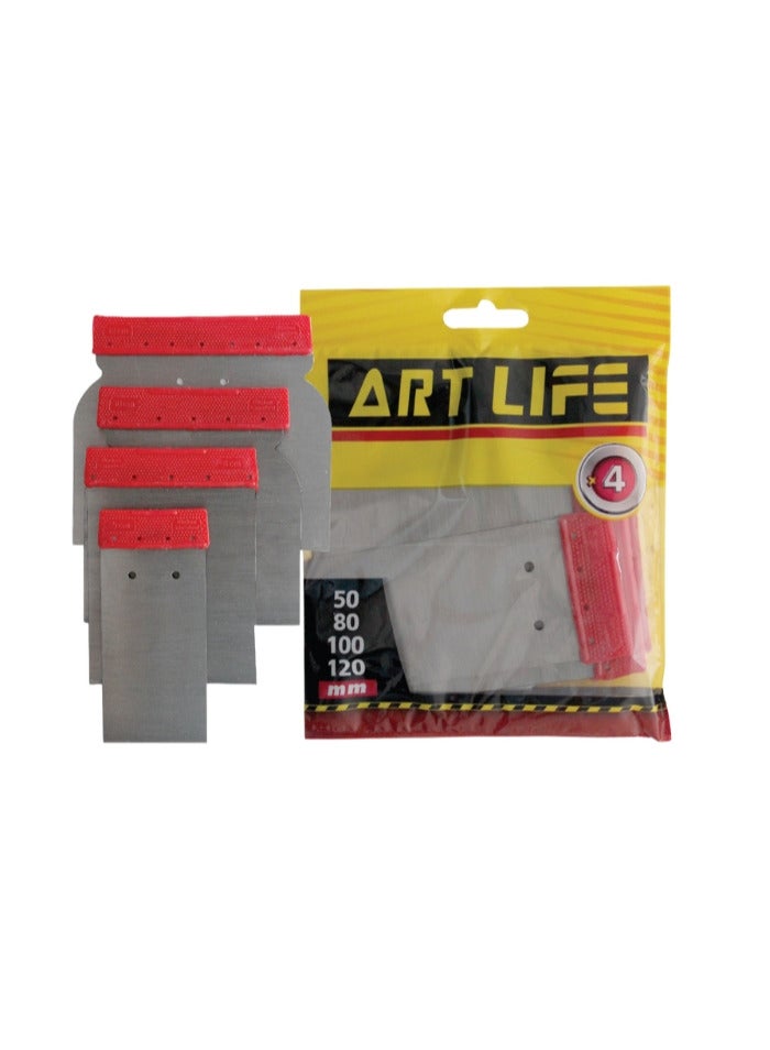 art life Stainless Steel Putty Knife Set – 4 Sizes for Painting and Spackling - Image 1
