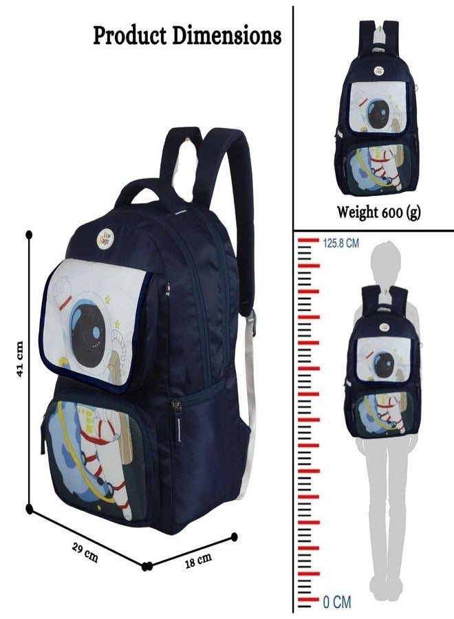 Ligo 16 Inch Cosmic Explorer Astronaut Print School Bags for Boys & Girls | Suitable for 1st to 3rd Standard Kids (Purple) - Image 4