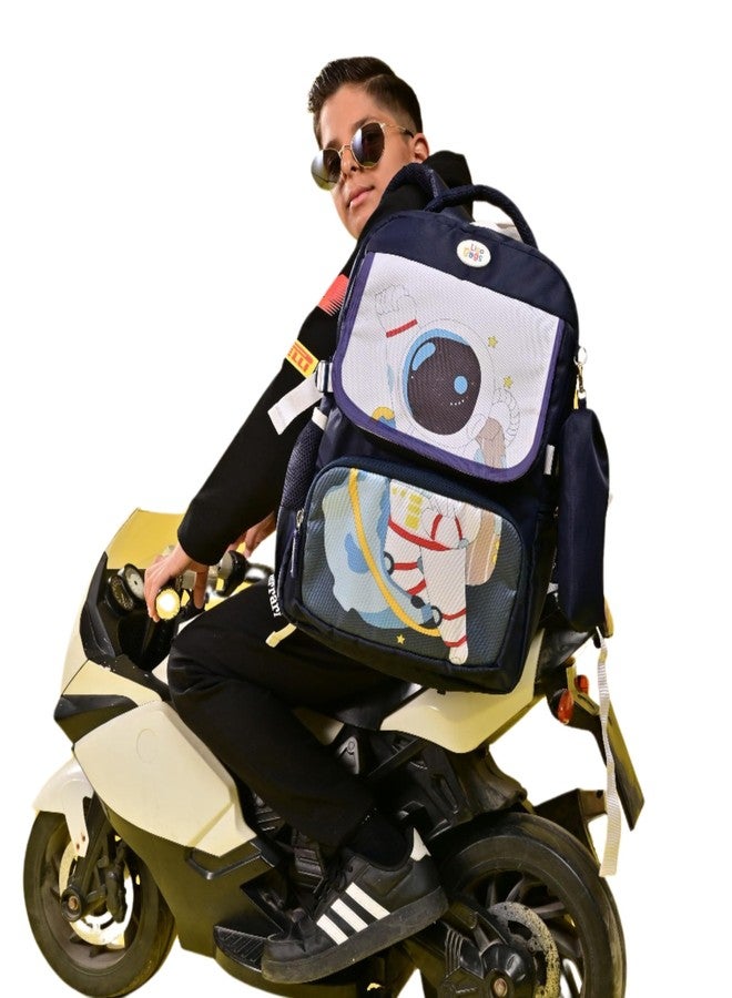 Ligo 16 Inch Cosmic Explorer Astronaut Print School Bags for Boys & Girls | Suitable for 1st to 3rd Standard Kids (Purple) - Image 2
