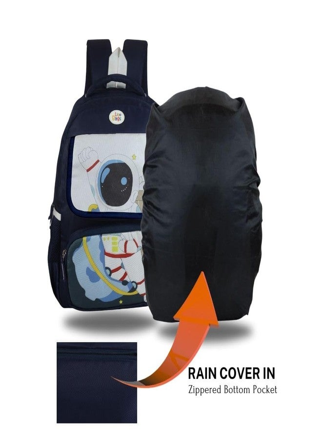 Ligo 16 Inch Cosmic Explorer Astronaut Print School Bags for Boys & Girls | Suitable for 1st to 3rd Standard Kids (Purple) - Image 3